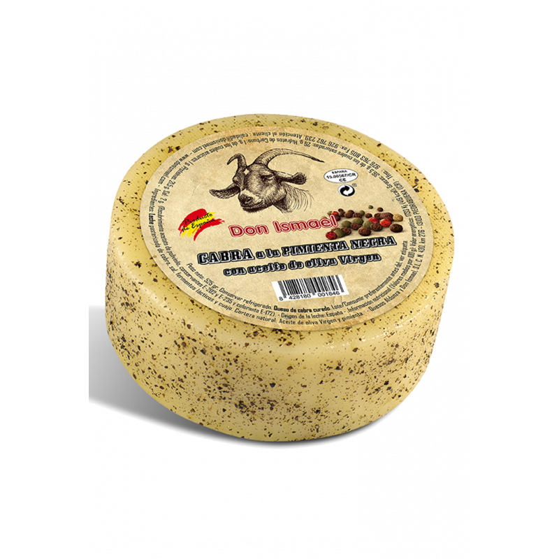 Don Ismael Semi-cured gedeost med peber i olivenolie 500 g Quesos Don Ismael Cheese